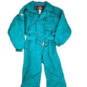 Vintage Descente Ski Suit Mens XLarge Teal Insulated Snow Retro 80s D5-8219